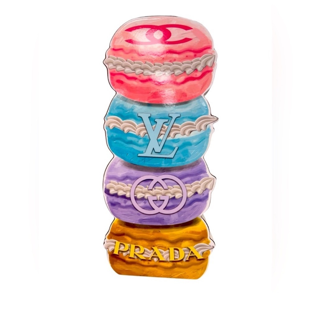 LAST ONE!! Designer Macaron Stack WOOD ART Decor - RARE FIND!!